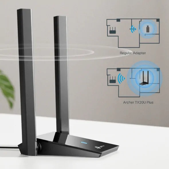 Archer TX20U Plus – Adaptateur USB Wi-Fi 6 AX1800 bi-bande antenne gain élevé