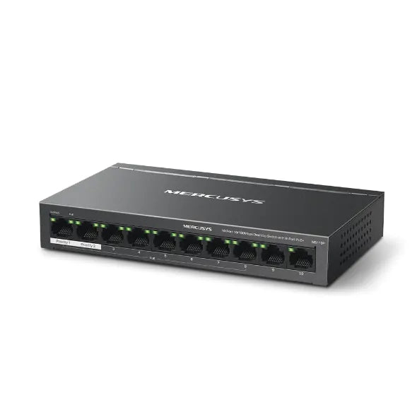 Switch de bureau 10 ports 10/100 Mbps avec 8 ports PoE+ – MS110P