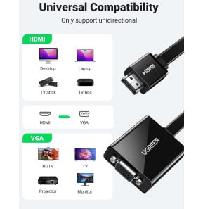 Adaptateur Ugreen HDMI vers VGA avec audio 40248