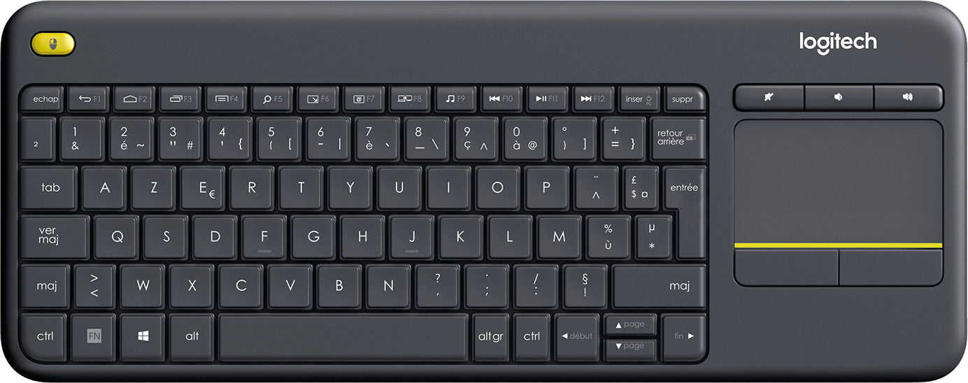 Clavier sans fil avec pavé tactile intégré Logitech K400 Plus (AZERTY, Français)