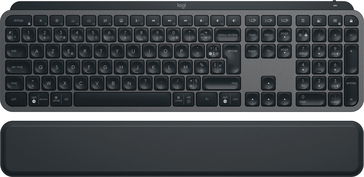 Clavier sans fil Logitech MX Keys Plus avec repose-poignets - AZERTY